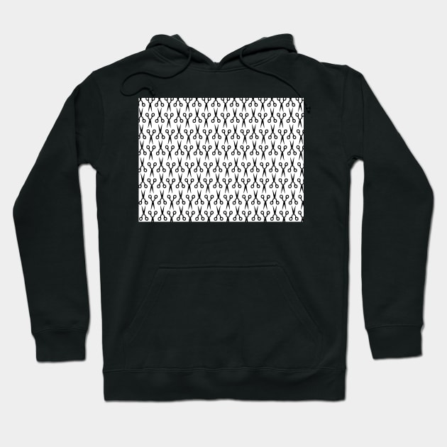 Scissors Pattern Black Hoodie by XOOXOO